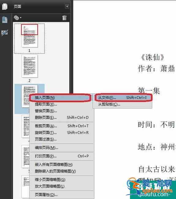 如何在一個PDF文件中插入另一個PDF文件？？