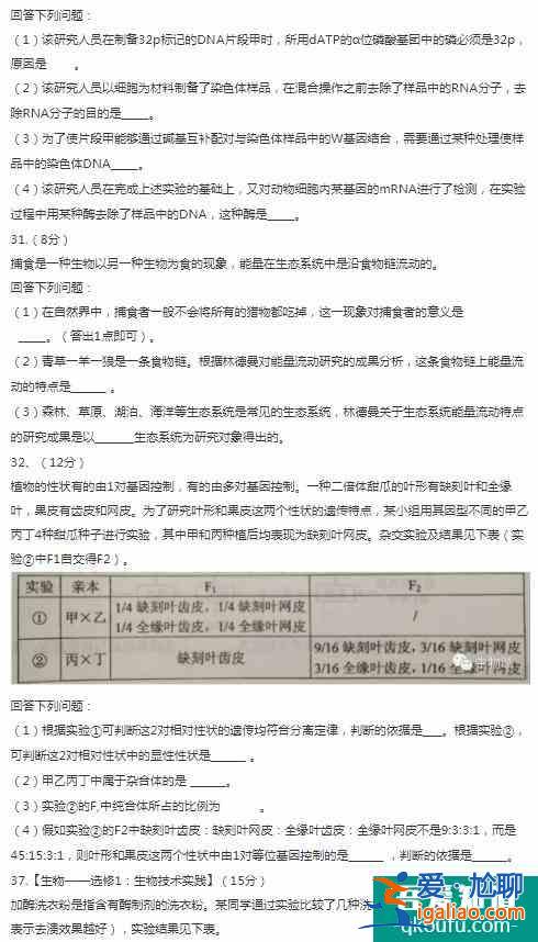 全國高考甲卷是哪些省份？2021年高考甲卷理綜試題公布??？