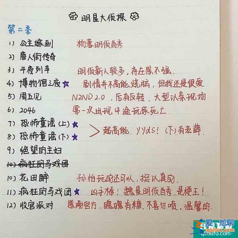正在看并多刷的綜藝《明星大偵探》？