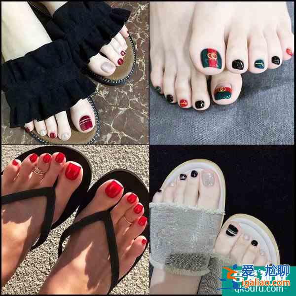 亮色腳美甲圖片 美甲腳款式？