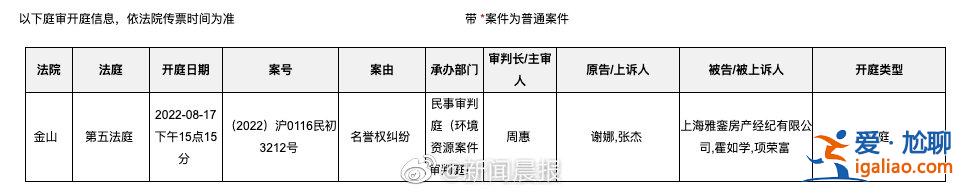 張杰謝娜夫婦與房產(chǎn)經(jīng)紀(jì)名譽(yù)權(quán)糾紛案將于8月17日開庭