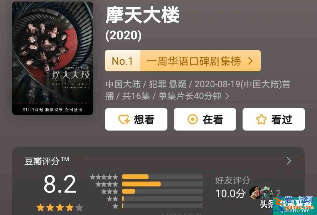 豆瓣評(píng)分穩(wěn)居8.2，神仙打架的《摩天大樓》讓人欲罷不能？