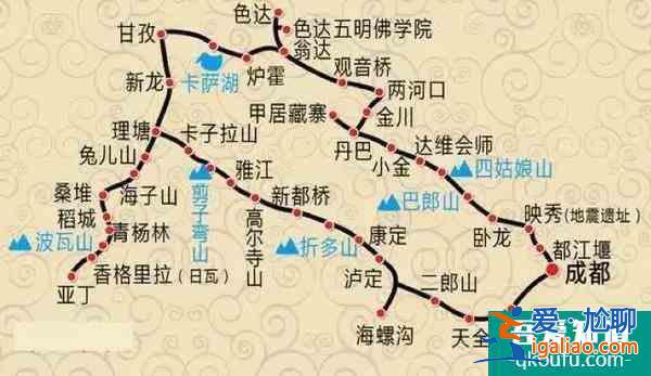 川西自駕游最佳線路圖推薦 3天至8天的行程全給安排上？