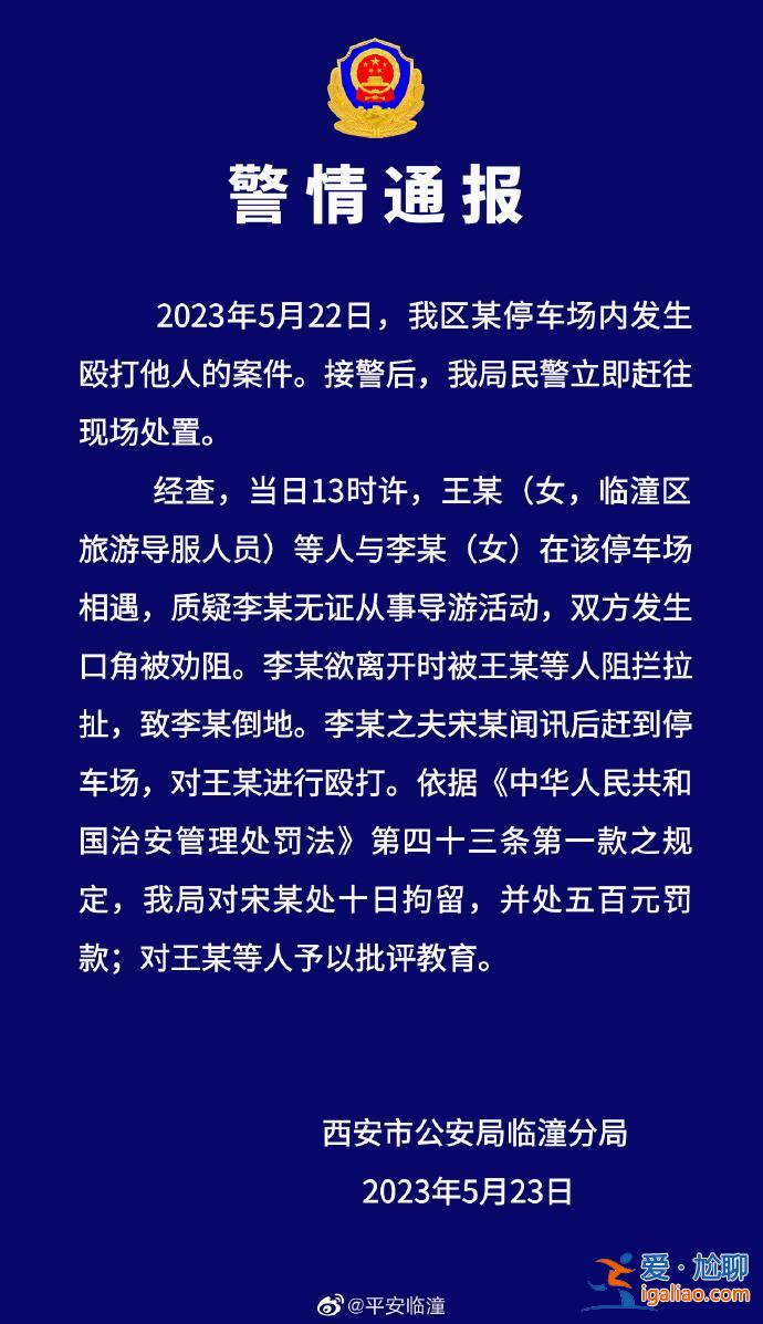 西安兵馬俑景區(qū)一女講解員疑遭“黑導(dǎo)游”毆打 警方通報(bào)？