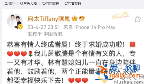 向太叫林有慧媳婦！蕭敬騰向太什么關(guān)系?