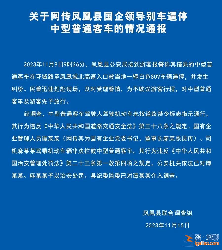 游客在湖南鳳凰古城遭國企領(lǐng)導(dǎo)別車逼停？官方通報(bào)？