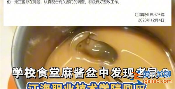揚(yáng)州一學(xué)院食堂麻醬盆里發(fā)現(xiàn)老鼠，出現(xiàn)老鼠看一點(diǎn)[麻醬盆里發(fā)現(xiàn)老鼠]？