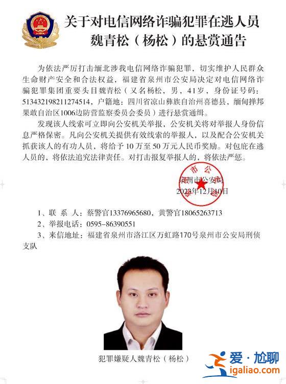 公安機關(guān)通緝白所成、魏懷仁、劉正祥等10名緬北果敢電詐集團頭目？