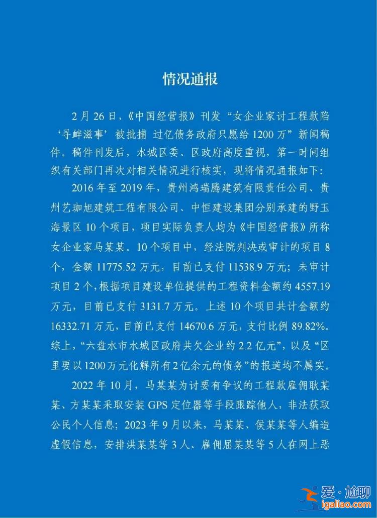 貴州女企業(yè)家討工程欠款“尋釁滋事”被批捕？當?shù)囟嗖块T回應？