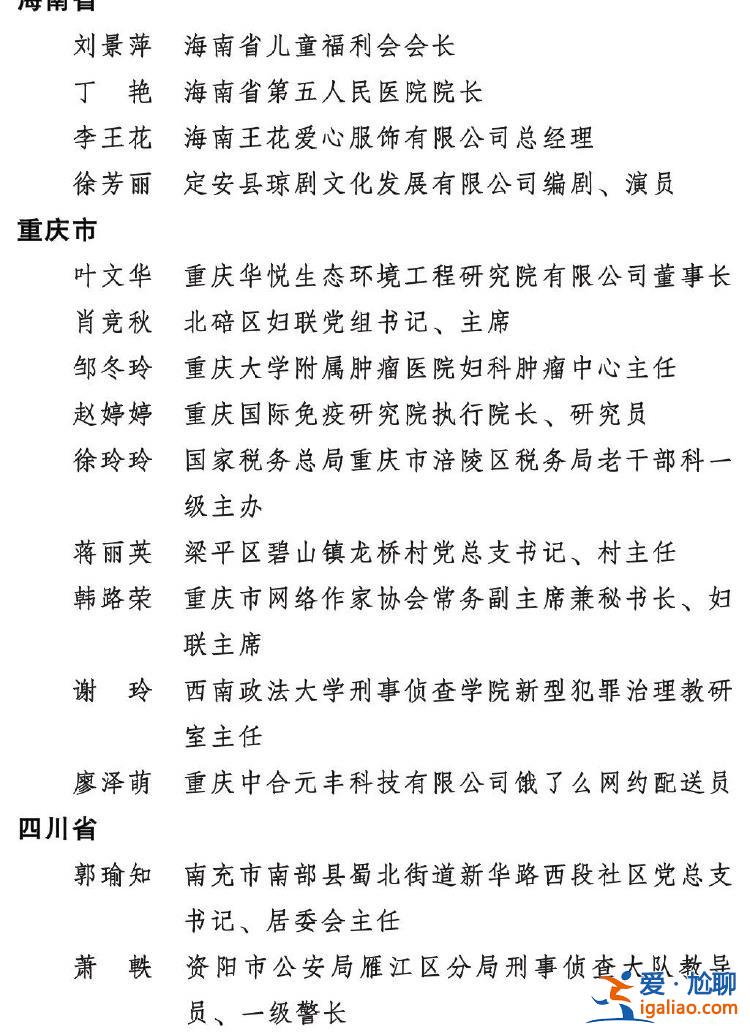 2023年度全國三八紅旗手標兵、全國三八紅旗手、全國三八紅旗集體全名單公布？