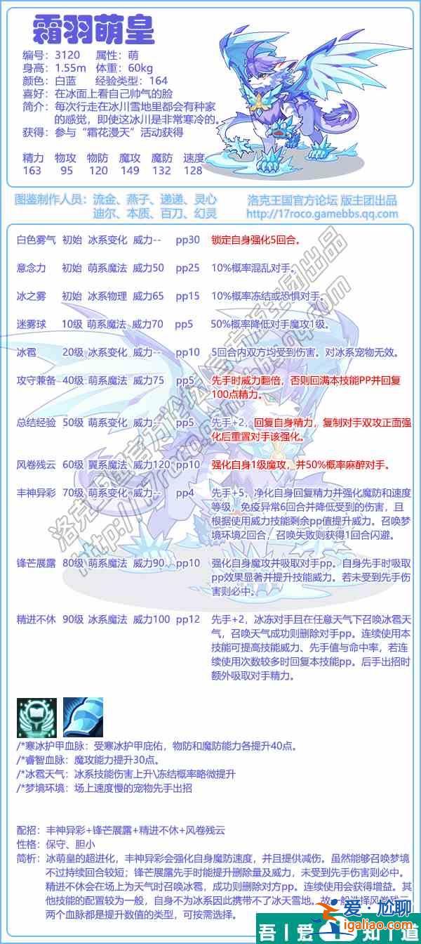 洛克王國霜羽萌皇技能表圖鑒 具體一覽？