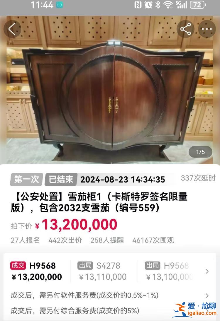 “限量雪茄柜”拍出1000多萬 詹某某涉詐騙案受害者稱系涉案查封資產(chǎn)？