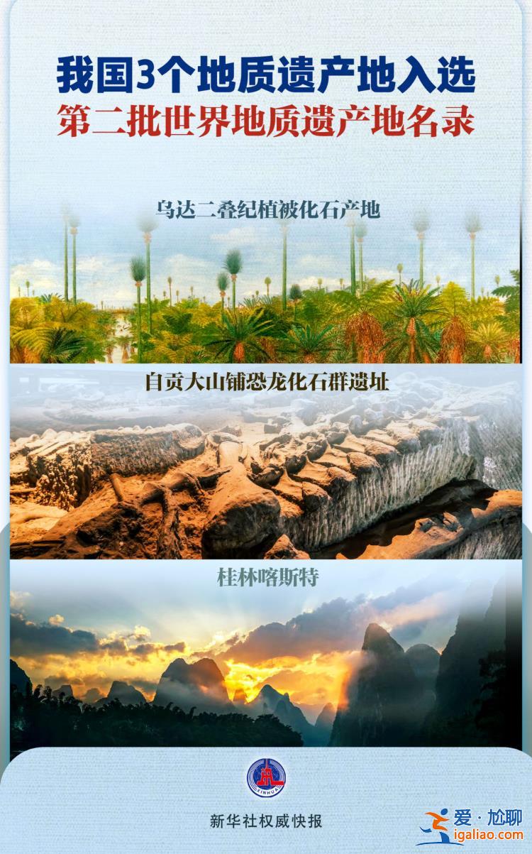 我國(guó)新增3個(gè)世界地質(zhì)遺產(chǎn)地？