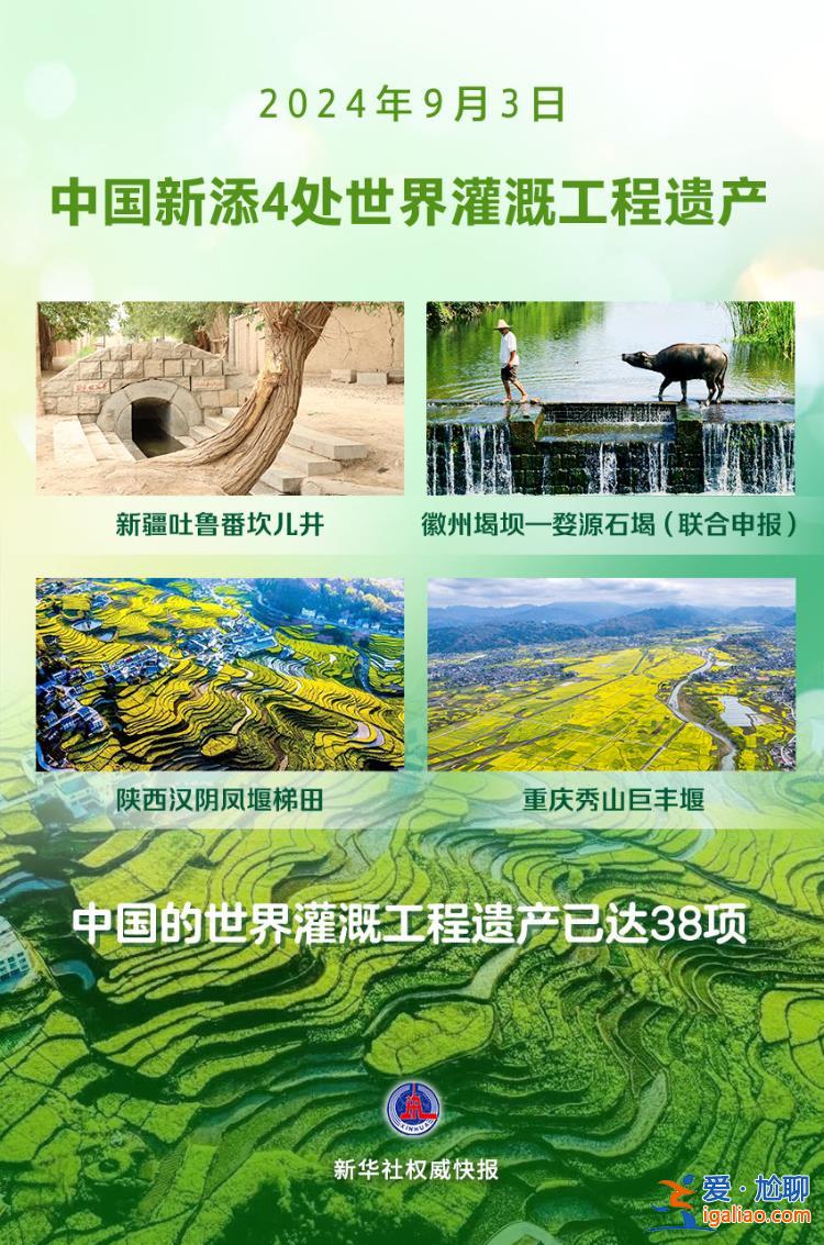 中國(guó)新添重慶秀山巨豐堰等4處世界灌溉工程遺產(chǎn)？