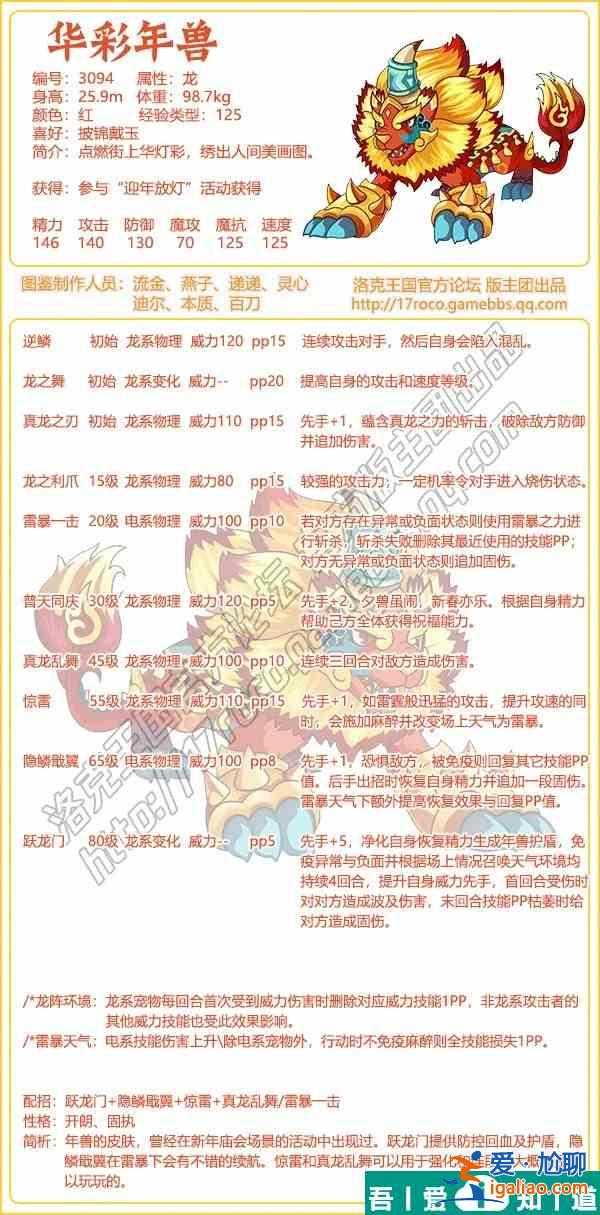 洛克王國華彩年獸怎么樣 洛克王國華彩年獸技能介紹？