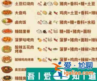 桃源深處有人家食來(lái)運(yùn)轉(zhuǎn)四種配料菜譜有哪些 具體一覽？
