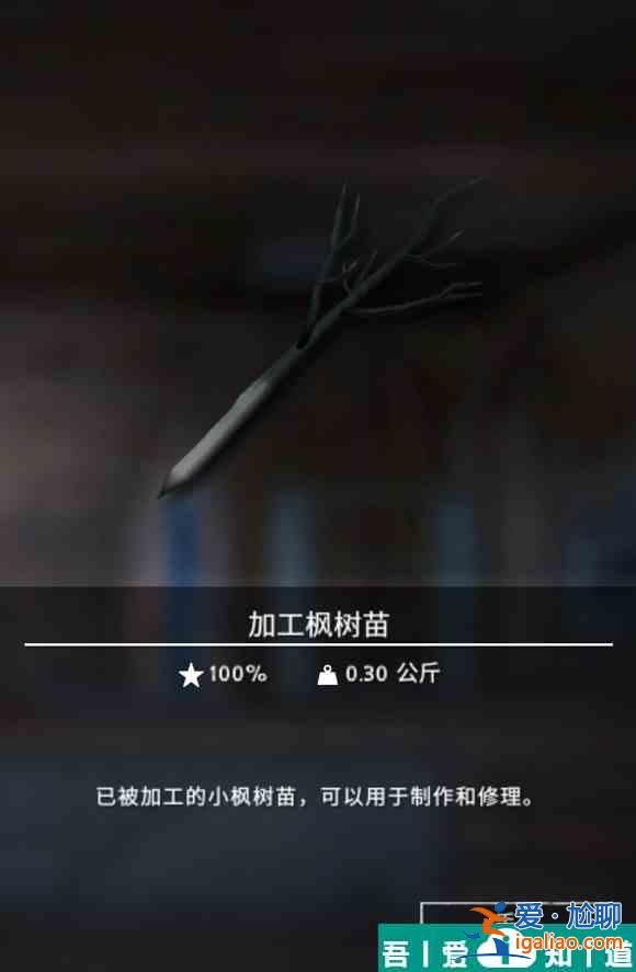 漫漫長夜加工楓樹苗有什么用 漫漫長夜加工楓樹苗作用分享？