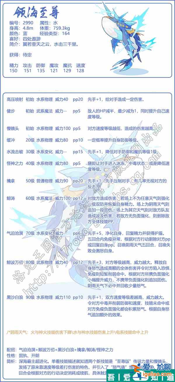洛克王國(guó)領(lǐng)海至尊怎么樣 洛克王國(guó)領(lǐng)海至尊技能介紹？