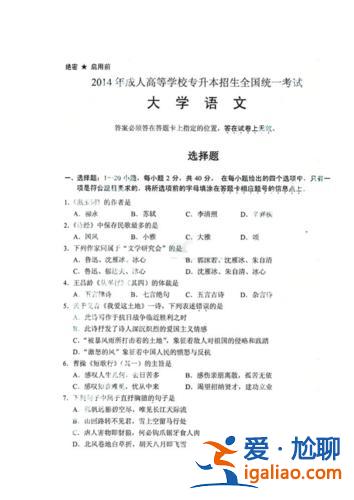專升本考試語文考試題(專轉(zhuǎn)本語文考什么)？